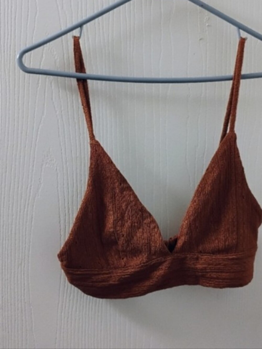 Zara Womens Brown Textured Bralette Top Sz M